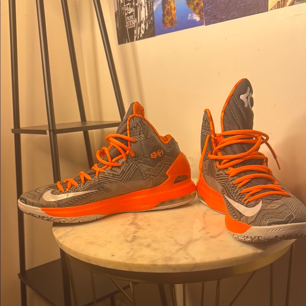 Nike Orange and Gray Athletic Shoes with High-Top Design - Picture 3 of 6